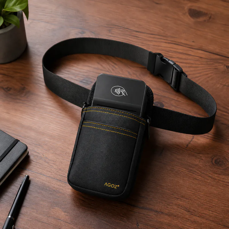 Étui de terminal de paiement Adyen avec ceinture ventrale robuste pour équipes de paiement mobile | Agoz