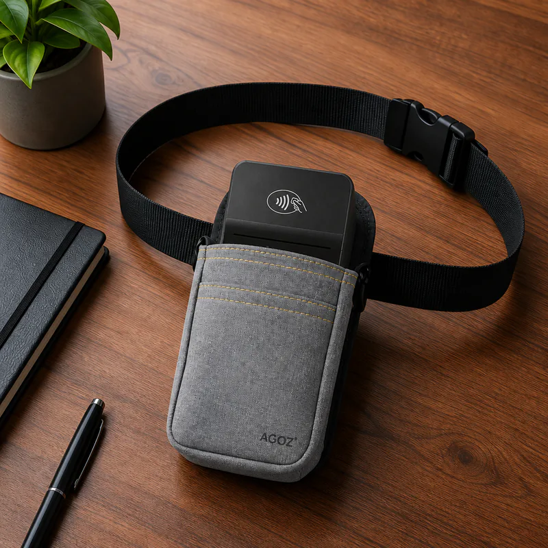 Étui de terminal de paiement Adyen avec ceinture ventrale robuste pour équipes de paiement mobile | Agoz