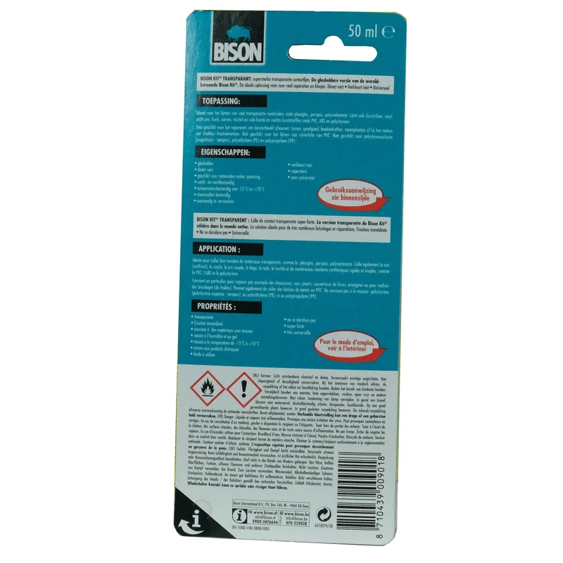 BISON - adhésif transparent de contact 50 ml