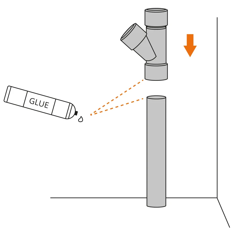 SCANPART - Condensateur de raccordement en PVC en pièces en Y (sans colle)