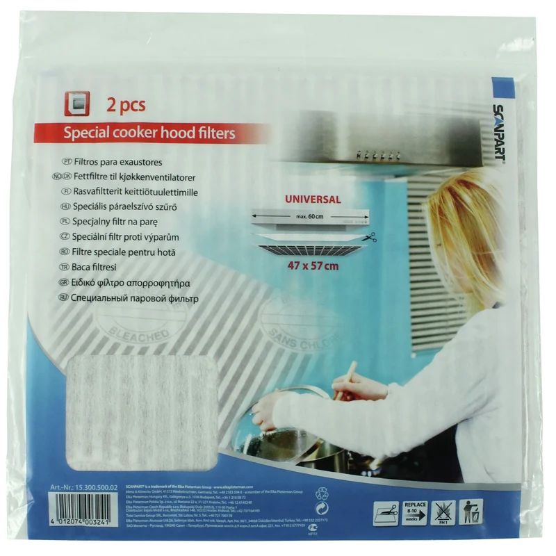 SCANPART - ensemble de filtres de hotte extracteur 47x57cm à plat - L001