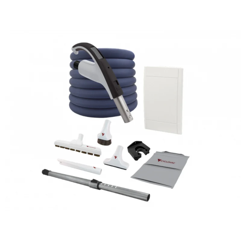 Retraflex Combo - 125 Black Edition central vacuum with bag and 1 retractable hose inlet, including accessories and installation kit - 40' (12.19 m) - Softtouch hose