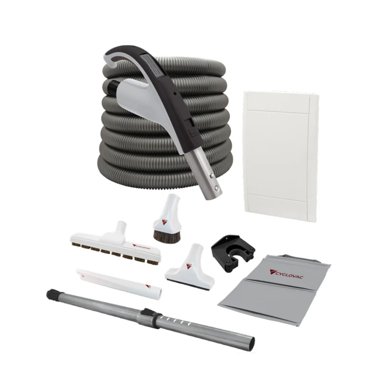 Retraflex Combo - 125 Black Edition central vacuum with bag and 1 retractable hose inlet, including accessories and installation kit - 30' (9.14 m) - Speedyflex hose