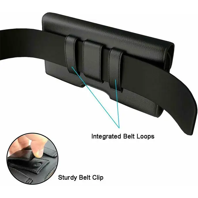 Étui en cuir avec clip ceinture et boucle