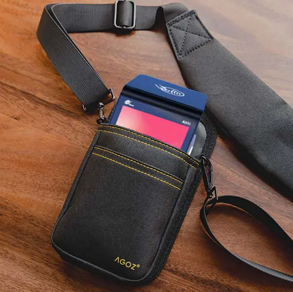 Étui PAX A800 pour point de vente avec bandoulière et ceinture de taille | Agoz
