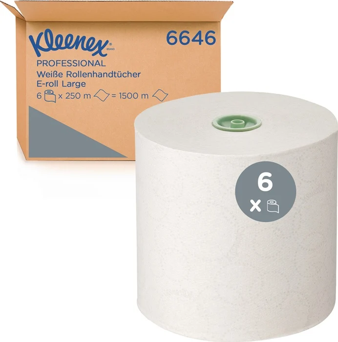 Essuie-mains en rouleau KLEENEX 6646 1 épaisseur, blanc gaufré ( 9000469153 )