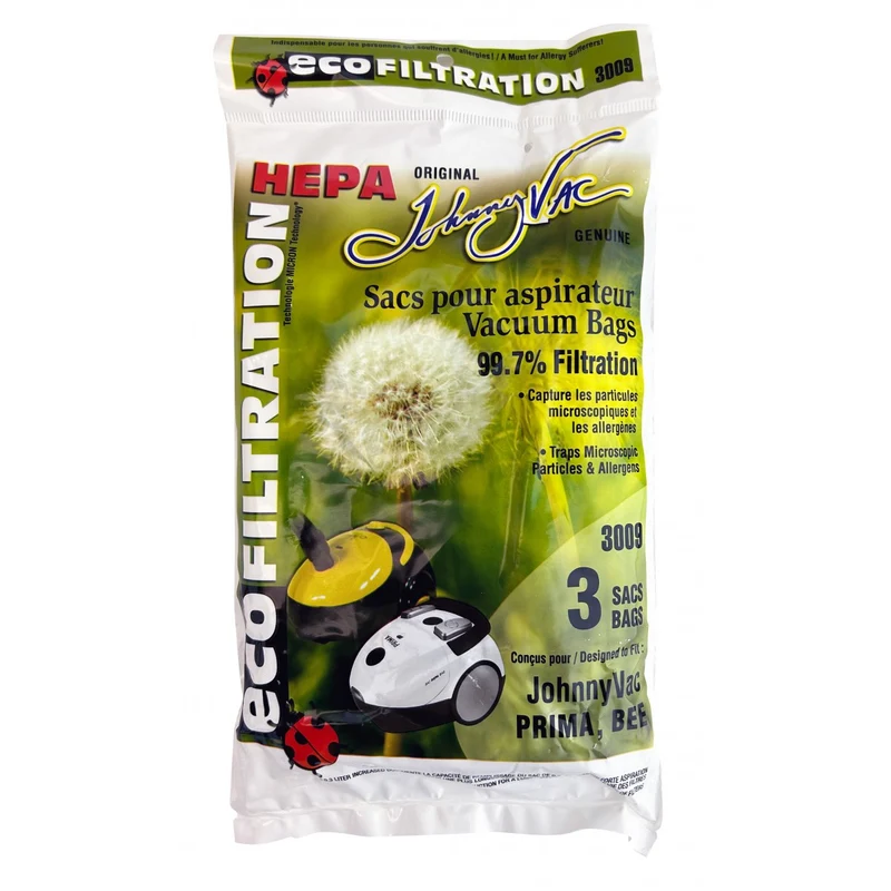 Sac microfiltre HEPA pour aspirateur chariot PRIMA - paquet de 3 sacs - 3009