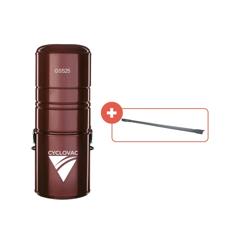 Central vacuum 525 - With bag - Retraflex attachment kit with 2 inlets and SpeedyFlex hose 40ft