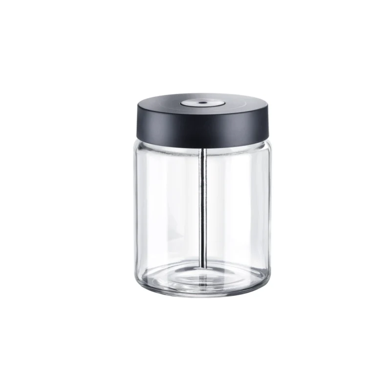 Milk container made of glass for smooth and creamy milk froth