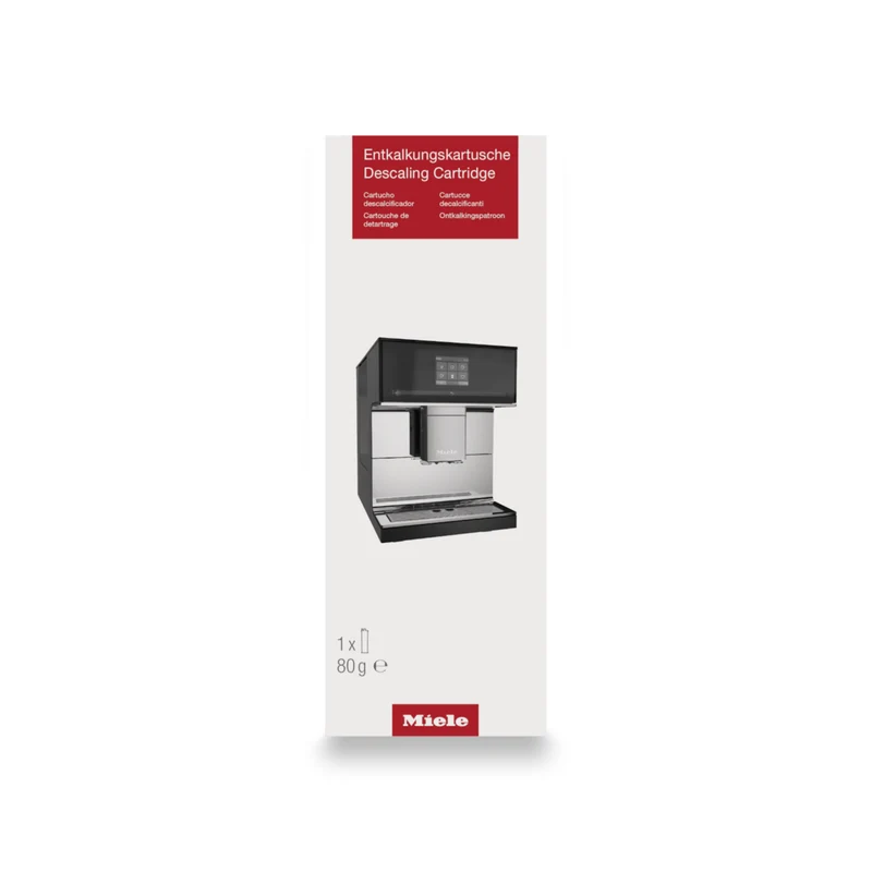 Descaling cartridge for automatic descaling of Miele coffee machines.