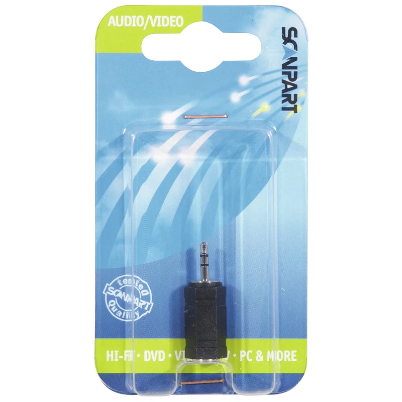SCANPART - Connecteur - Adaptateur - Jack 3,5 mm (Femelle) - 2,5 mm Jack (Mâle) Stéréo|3 pôle|Casque Adapater