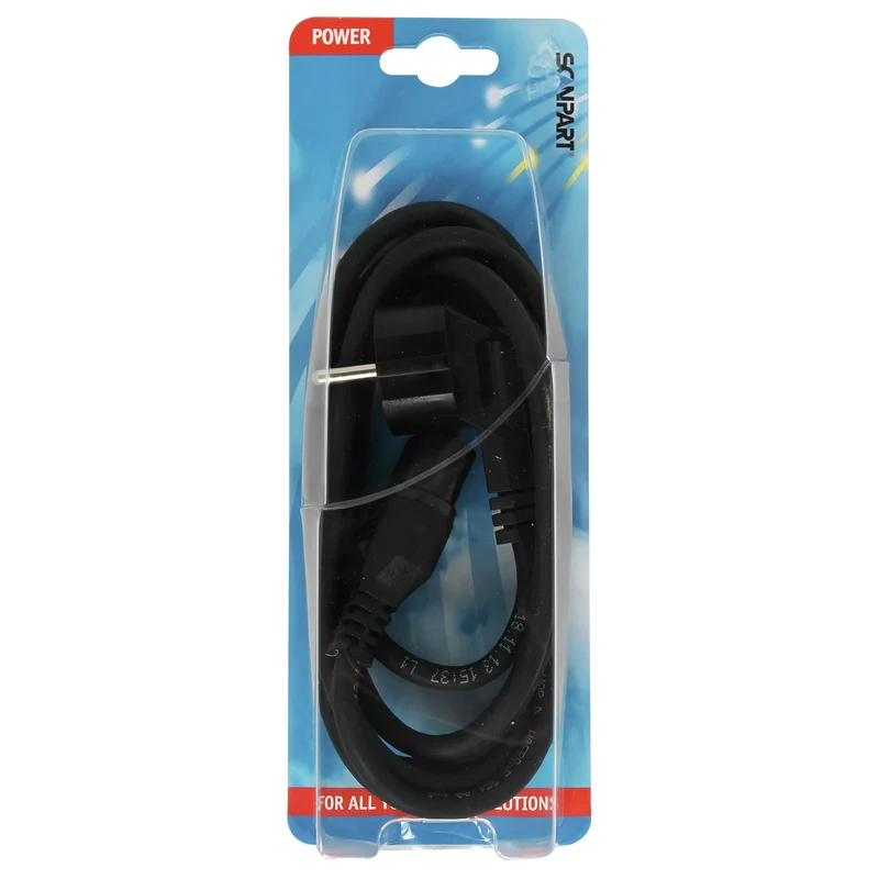 SCANPART - Cordon d’appareil - Prise 230 V (mâle) - C15 - Schuko (femme) 2.0 m 3 x 1.0 mm Résistant à la chaleur jusqu’à 120 °C - Approbation KEMA