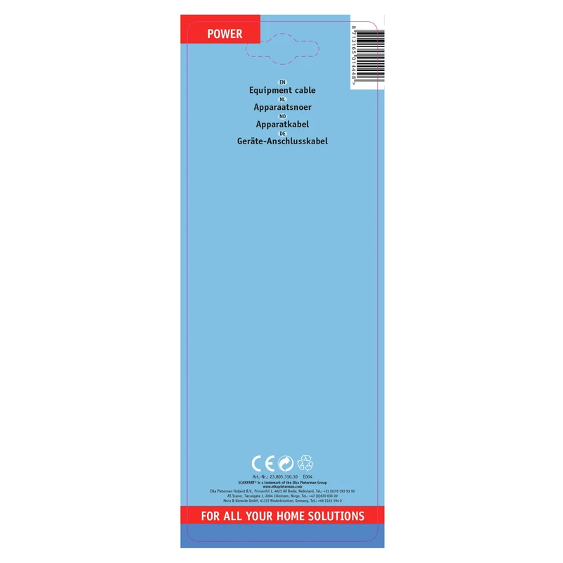SCANPART - Cordon d’appareil - Prise 230 V (mâle) - C15 - Schuko (femme) 2.0 m 3 x 1.0 mm Résistant à la chaleur jusqu’à 120 °C - Approbation KEMA