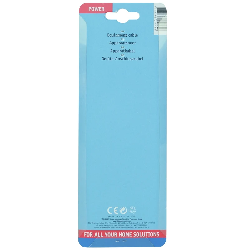 SCANPART - Cordon d’appareil - Prise 230 V (mâle) - C15 - Schuko (femme) 2.0 m 3 x 1.0 mm Résistant à la chaleur jusqu’à 120 °C - Approbation KEMA