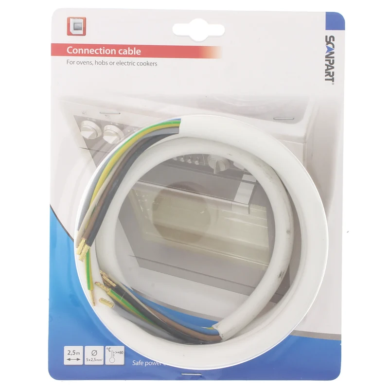 SCANPART - Cordon de connexion du four - Câble - 2.5 m 5 x 2.5 mm