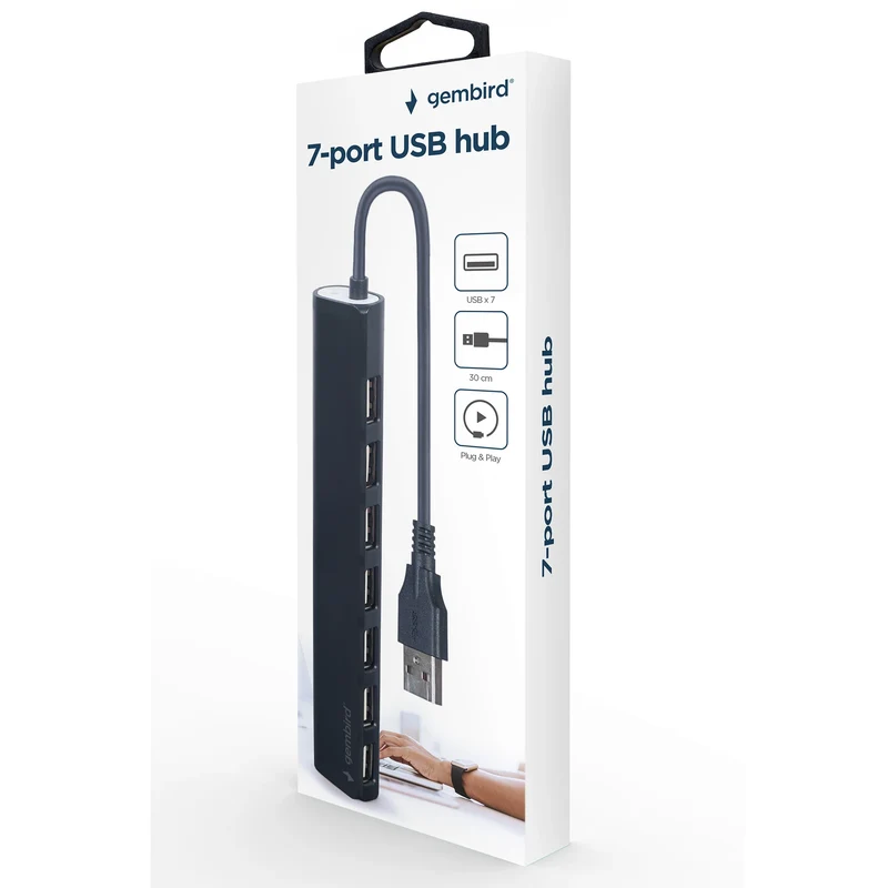 GEMBIRD - Station d’amarrage - USB-A (Homme) - 7 x USB-A (Femelle) 0.15 m USB 2.0