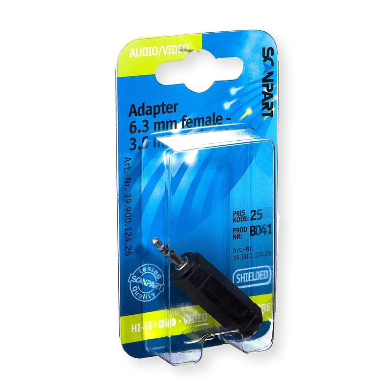 SCANPART - Connecteur - Adaptateur - Jack-eau 6,5 mm (Femelle) - Jack 3,5 mm (Mâle) Stéréo|3 pôle|Casque Adapater