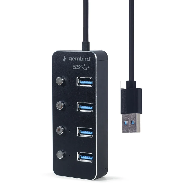 GEMBIRD - Station d’amarrage - USB-A (Homme) - 4 x USB-A (femelle) 0.15 m USB 3.1| commutable