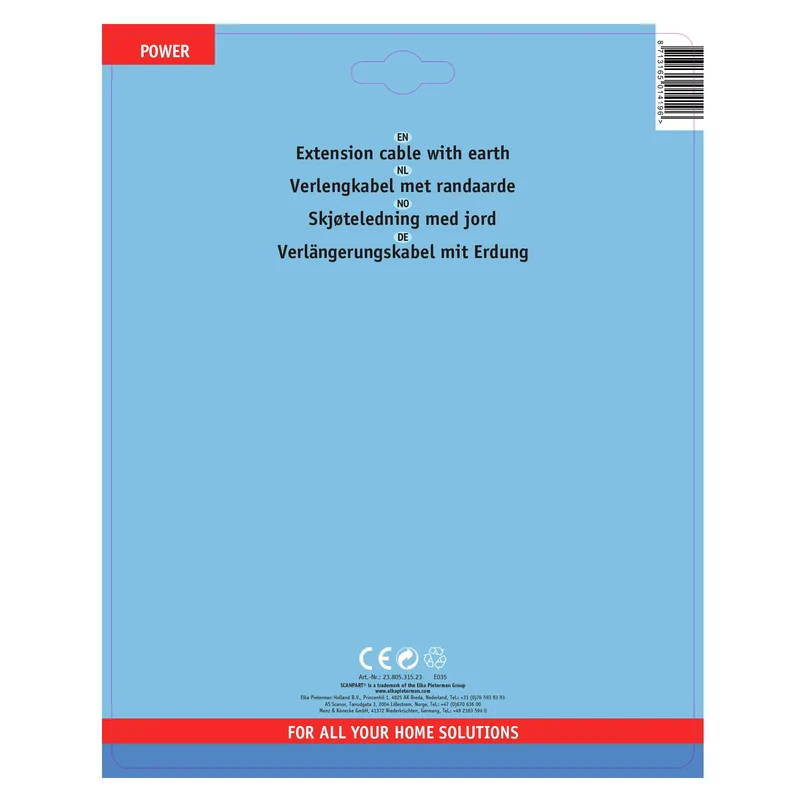 SCANPART - Câble d’extension - Douille 230 V (mâle) - Prise 230 V (femelle) 3.0 m 3 x 1.5 mm Avec mis à la terre|PVC souple|Bougie inclinée