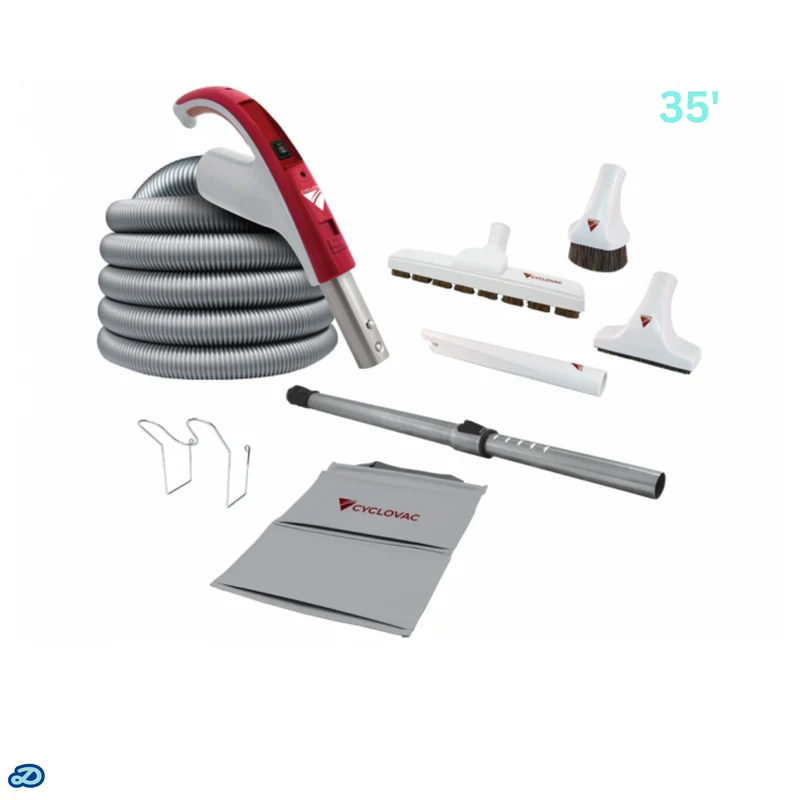 Electric attachment kit 110/24V with Exclusive Cyclovac hose and handle - Super Luxe brush (35')