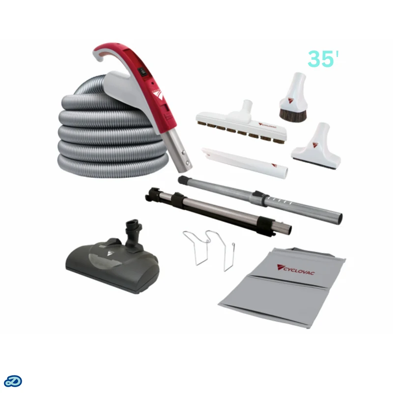 Electric attachment kit 110/24V with Exclusive Cyclovac hose and handle & powerhead (35')