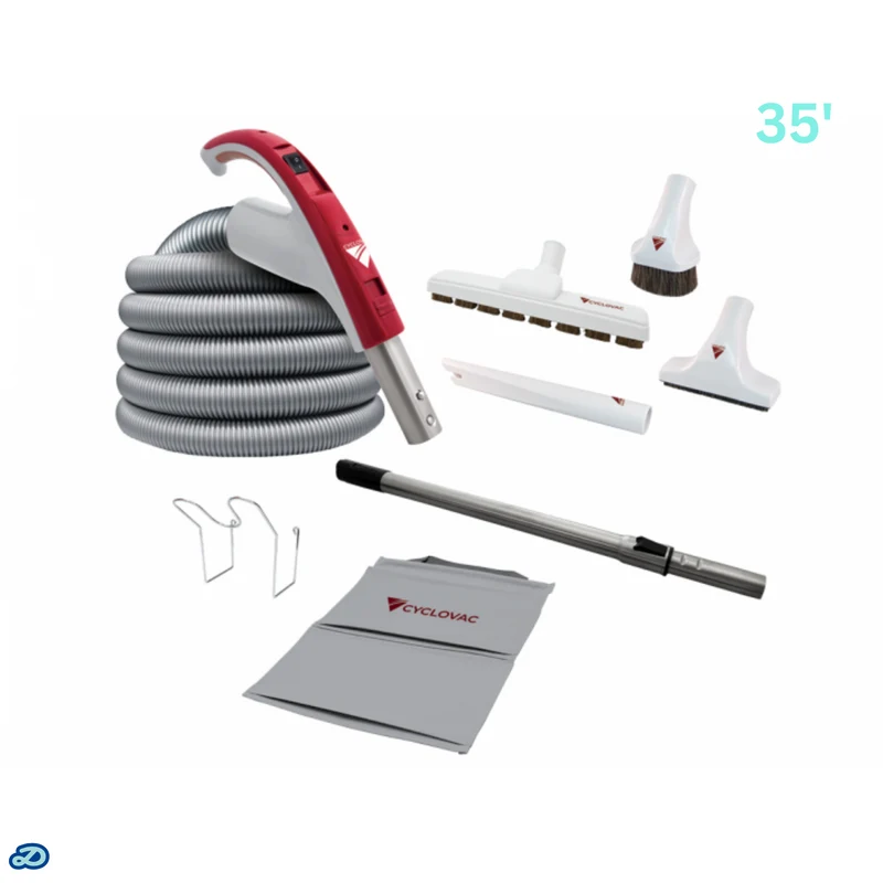 Attachment kit 24V with Exclusive Cyclovac hose and handle - Super Luxe brush (35`)