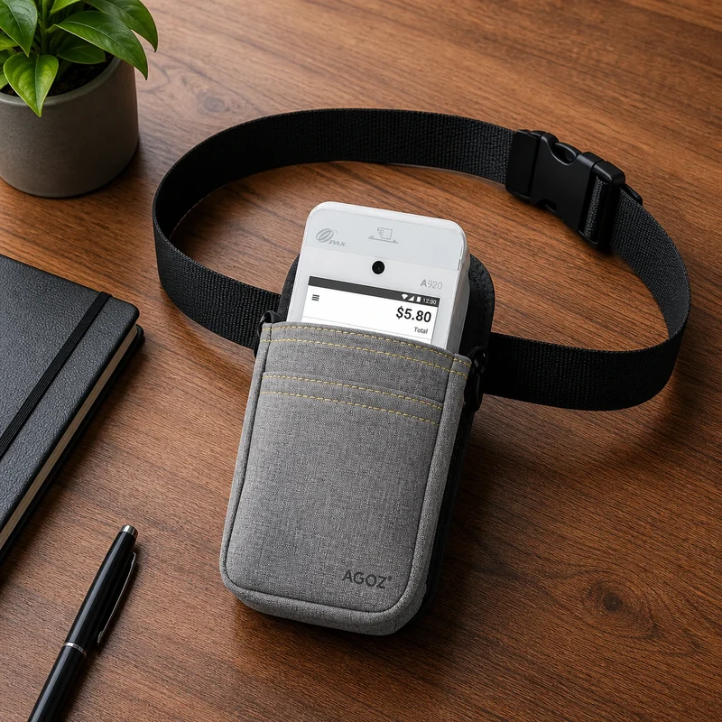 Étui pour terminal de point de vente portable PAX avec ceinture robuste pour la taille