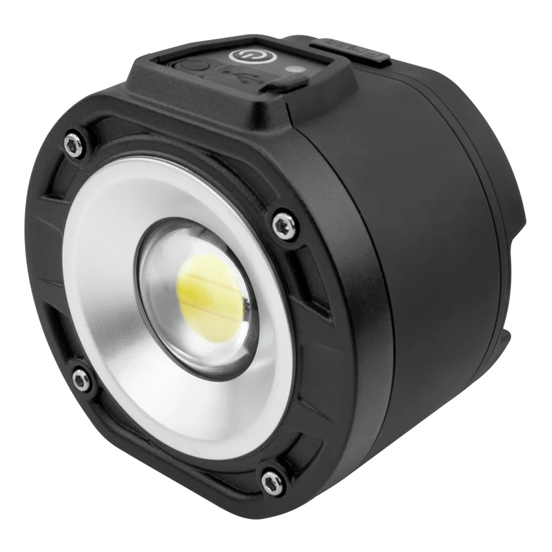 ANSMANN FL1100R - Lampe de travail LED rechargeable - Base magnétique rotative - Crochet suspendu - Rechargeable - 10 W - 1100 Lumen - 6000 K - Brillant - Projecteur