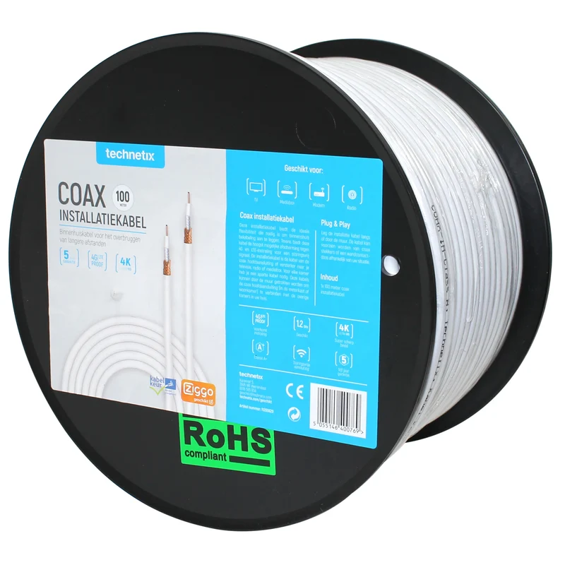 TECHNETIX - Câble de connexion COAXIAL - COAX - COAX - 100 m