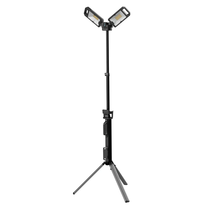 ANSMANN WL5000R - Lumière de travail à LED - IPX4 - Orientable - Trépied - Dimmerable - Rechargeable - 2 x 30 W - 5000 Lumen - 5000 K - Brillant - Projecteur
