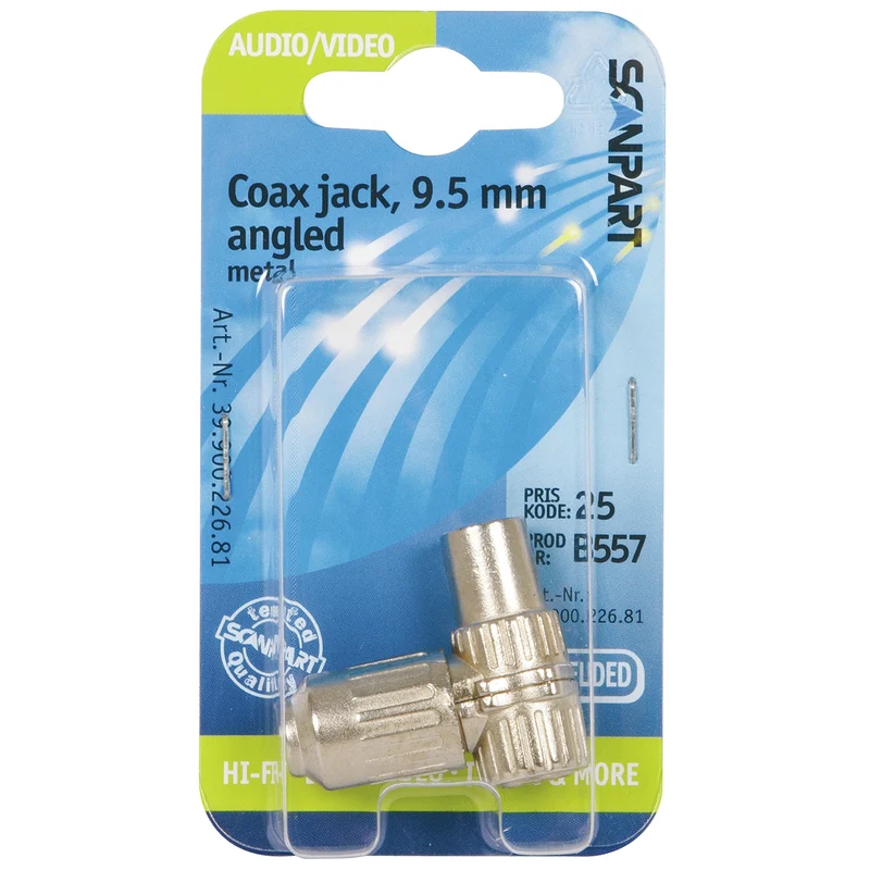 SCANPART - Prise - COAX - COAX (Femelle) - Haaks - À visser|Acier robuste|Coudé