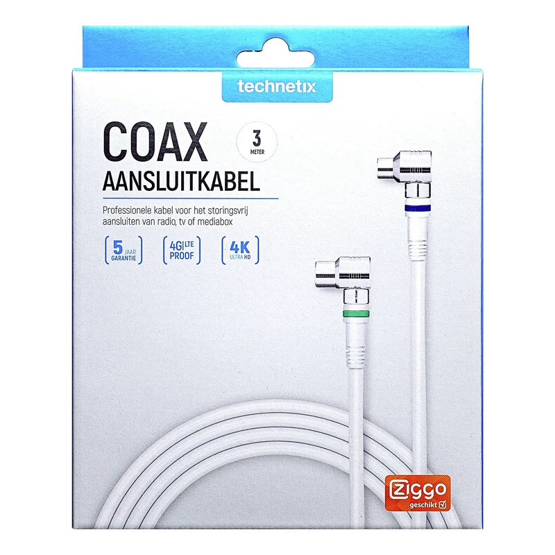 TECHNETIX - Câble de connexion COAXIAL - COAX (Femelle) - COAX (Mâle) - 3,0 m