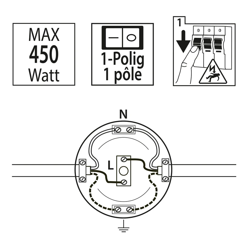 SCANPART - Commutateur de sol - Câble 230 V - 2 pôles - Câble 230 V - 2 pôles Kema Keur