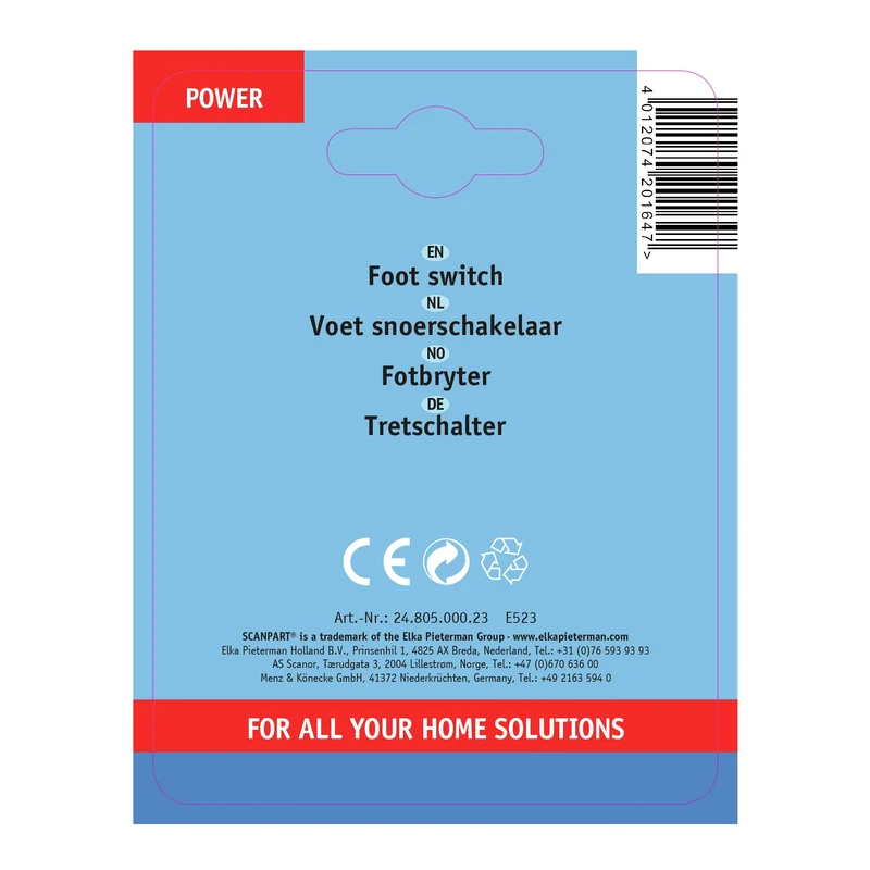 SCANPART - Commutateur de sol - Câble 230 V - 2 pôles - Câble 230 V - 2 pôles Kema Keur