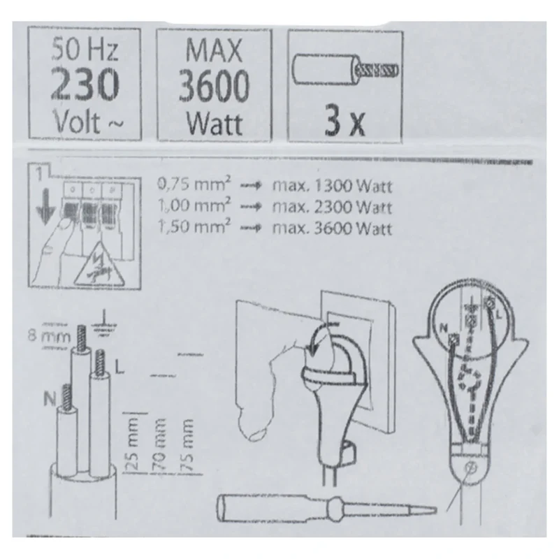 SCANPART - Prise - Fiche 230 V (mâle) inclinée - 3-pôles espaces extra compacts|étroits|derrière le meuble