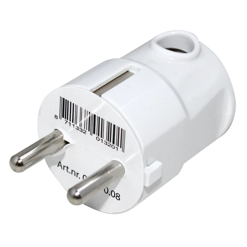 SCANPART - Prise - Fiche 230 V (mâle) - inclinée - 3-pôles Connexion câble inclinée |Avec mis à la terre
