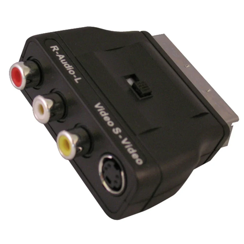 SCANPART - Adaptateur de prise Scart - SCART - 3 x RCA (Femelle) + S-Video Interrupteur marche-arrêt |Retournable