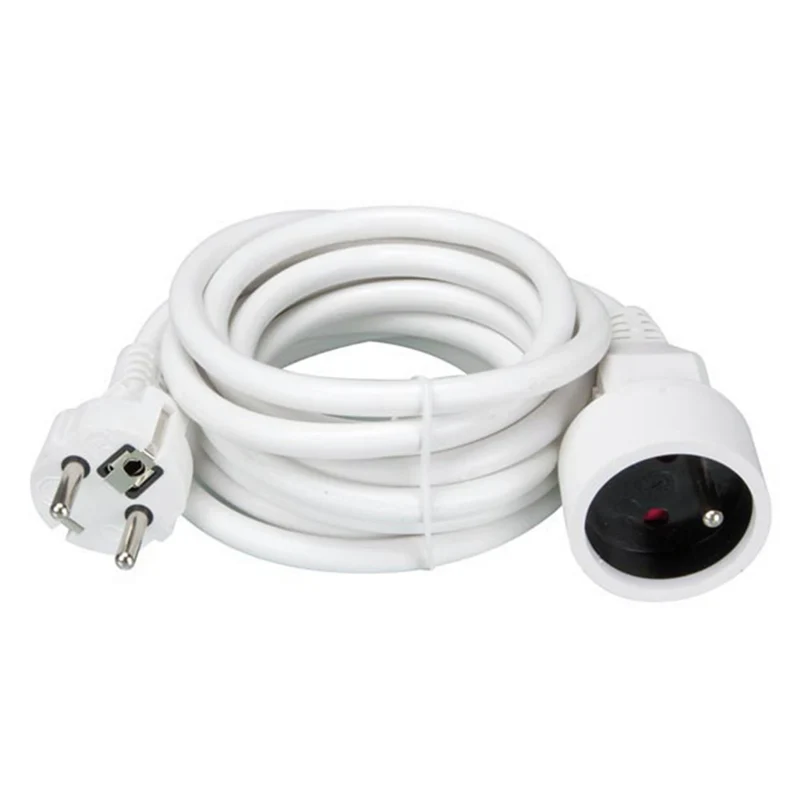 MARQUE MAISON - Câble d’extension - Prise 220 V (mâle) - Prise 220 V (femelle) + broche de terre 3.0 m 3 x 1.5 mm Version belge + verrouillage de sécurité enfant
