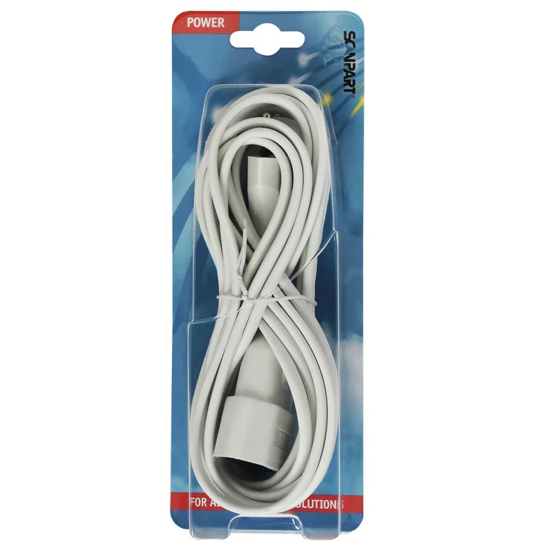 SCANPART - Câble d’extension - Douille 230 V (mâle) - Prise 230 V (femelle) 5.0 m 2 x 0.75 mm Compact|Sans terre
