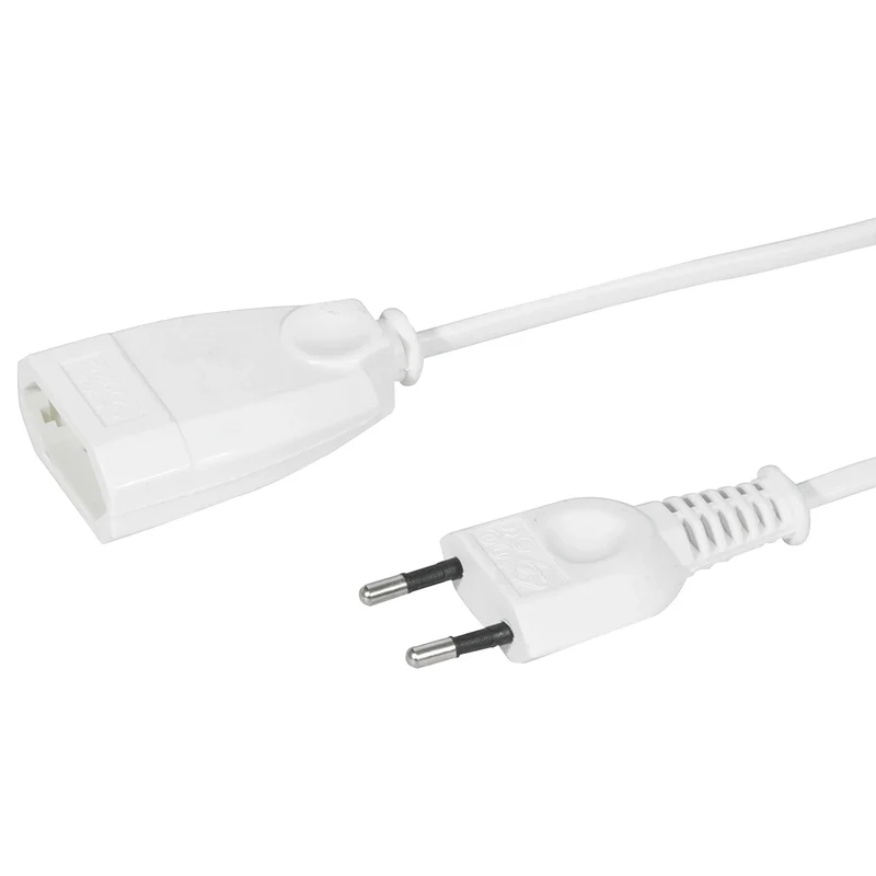 SCANPART - Câble d’extension - Douille 230 V (mâle) - Prise 230 V (femelle) 5.0 m 2 x 0.75 mm Compact|Sans terre