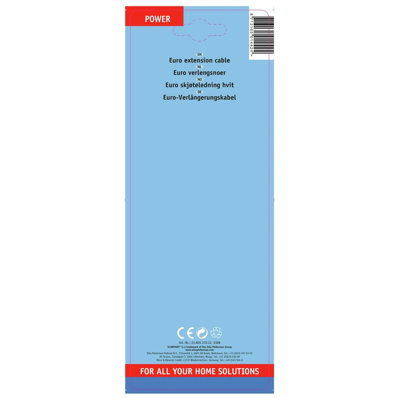 SCANPART - Câble d’extension - Douille 230 V (mâle) - Prise 230 V (femelle) 5.0 m 2 x 0.75 mm Compact|Sans terre