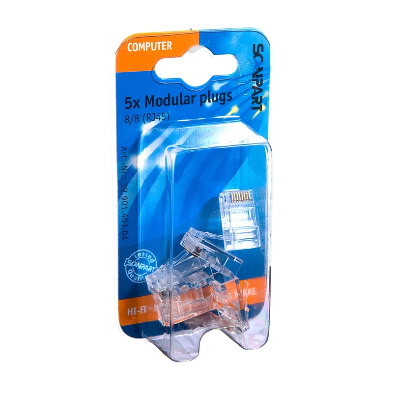 SCANPART - Prise - RJ45 - CAT6 (Homme) - Câble UTP Sans masque