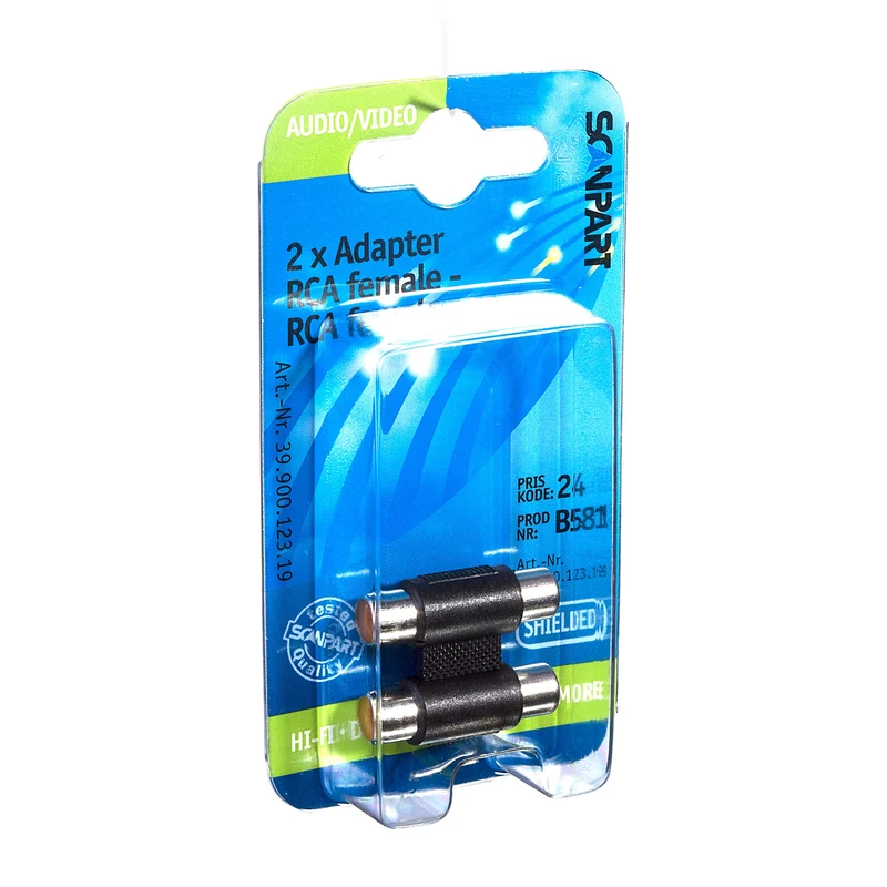 SCANPART - Prise audio - Adaptateur - 2 x RCA (Femelle) - 2 x RCA (Femelle)