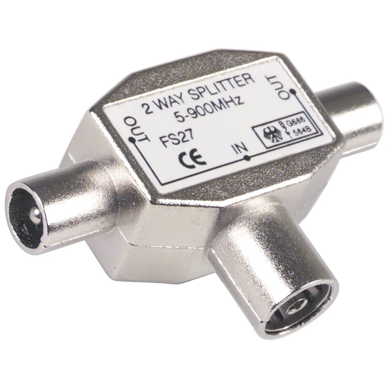 SCANPART - Prise - Adaptateur - COAX (Femelle) - 2x COAX (Mâle) - Répartiteur COAXIAL