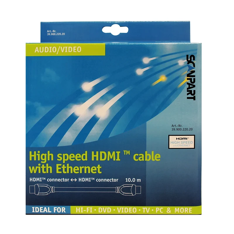 SCANPART - Câble HDMI - 4K|Ultra HD|30 Hz|High Speed|ARC HDMI (Mâle) - HDMI (Mâle) - 10 m