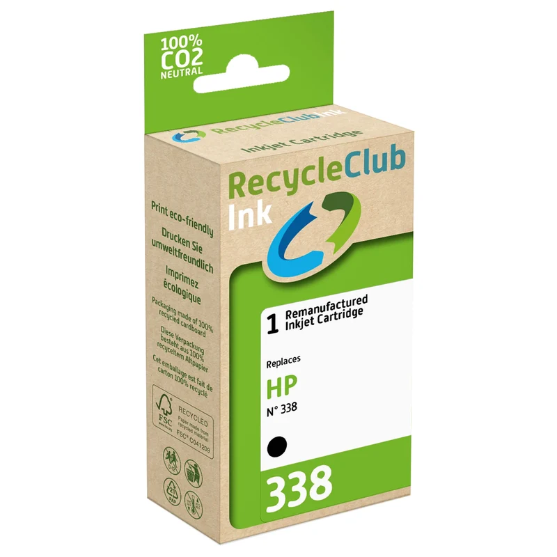RECYCLECLUB XL Cartouche d'encre 338 - Noir - Remplace HP