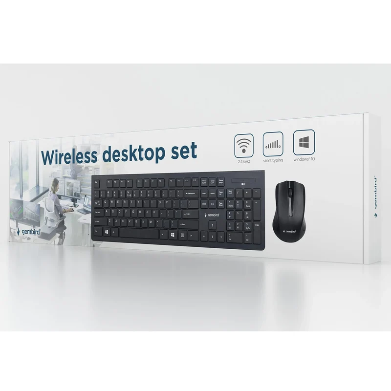 GEMBIRD - Souris et clavier - KBSWCH01 - Sans fil - USB-A