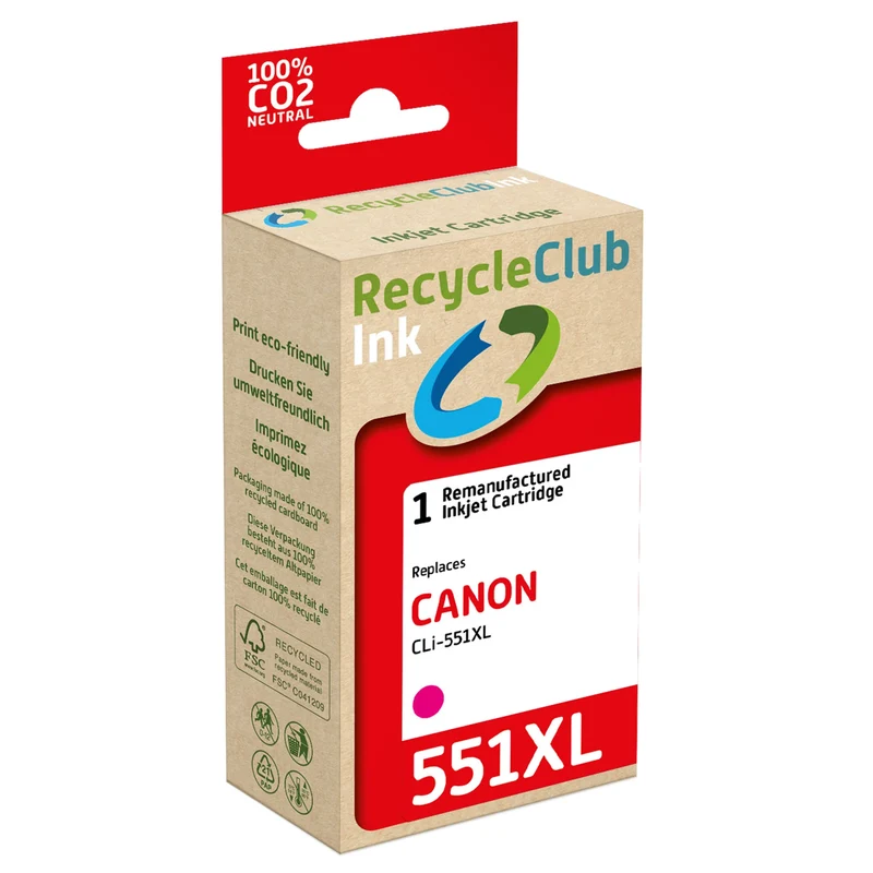RECYCLECLUB XL Cartouche d'encre CLI-551M XL - Rouge - Remplace Canon