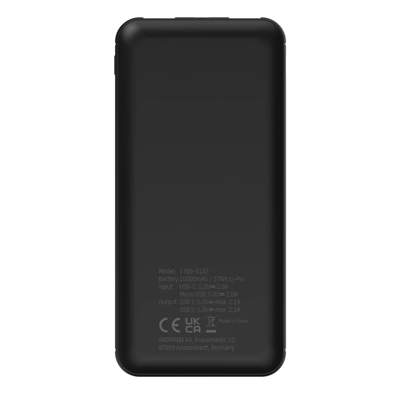 ANSMANN - Banque de puissance - PB212 - Noir - 10000mAh - 1x USB-A (F)