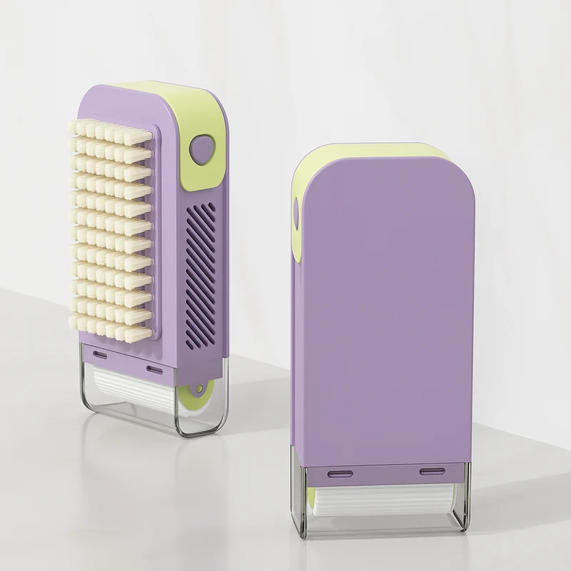Dual-Action Cleaning Brush Roller Soap Holder